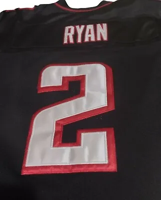 Matt Ryan #2 Reebok On-Field Authentic Atlanta Falcons Sewn Jersey Size 52 Black • $41.78