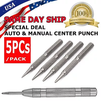 5 Piece Nail Setter & Center Punch Set 4   Wood Metal Super Impact Resistance S2 • $7.95