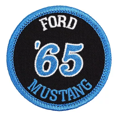 1965 Ford Mustang Embroidered Patch Blue Twill/Aqua Iron-On Sew-On Shirt Hat Bag • $13.99