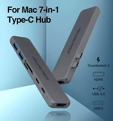 $65.54 • Buy 7in1 Type C USB C Hub Adapter HDMI USB 3.0 Ports For MacBook A2251 A2141 A2179
