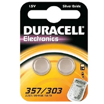 2x Type: 303 BATTERIES / BUTTON CELLS * DURACELL * D357 D303 AG13 LR44 303 SR44 • $6.39