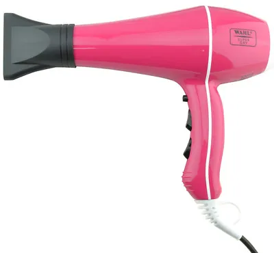 Wahl Professional Super/Power Dry 2000W Hair Dryer Tourmal Ionic+2 Nozzles/Pink • $58.95