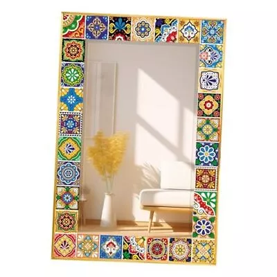 Mosaic Mirror 24x36inch Vintage Style Wall Mirror Handmade 24 X36 Pattern 1 • $164.27