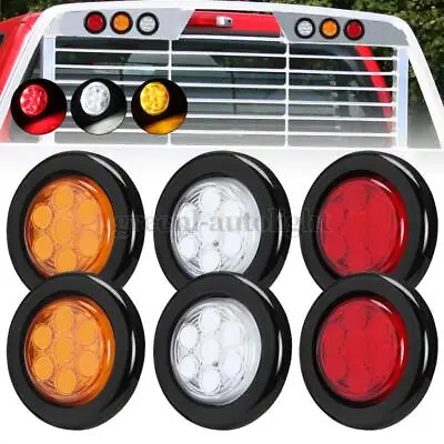 2 Inch 12V Marker Lights LED Truck Trailer Round Side Clearance Lamp Waterproof • $9.98