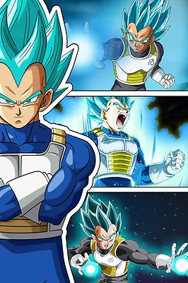 Dragon Ball Super/Z Vegeta Super Saiyan Blue 12in X 18in Poster Free Shipping • $9.95