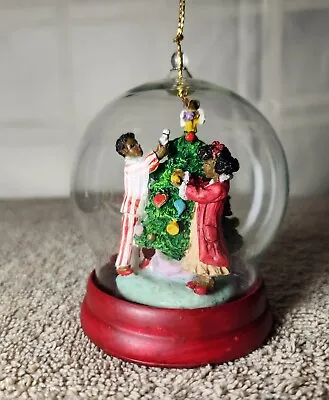Vintage Silvestri The Wonder Of Christmas African American Glass Dome Ornament • $12