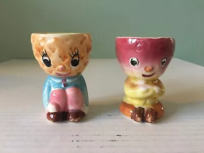 Rare Vintage Anthropomorphic Strawberry & Pineapple Egg Cup Holders Japan • $21.99