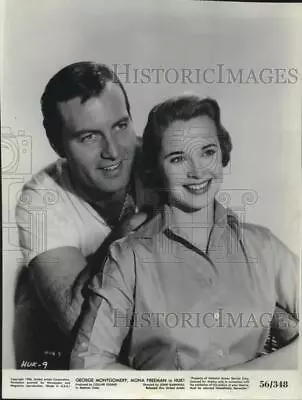 1956 Press Photo Actor George Montgomery And Actress Mona Freeman Star In  Huk  • $19.99