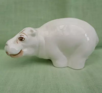 Vintage Coalport Bone China White Hippopotamus Figurine - 5 Cm Tall • £14.99