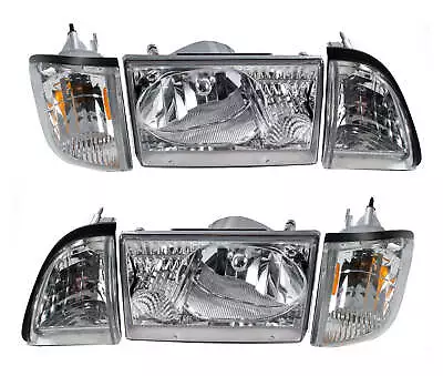 1987-1993 Ford Mustang 6 Piece Euro Clear Headlights Amber Side Marker SAE/DOT • $144.95