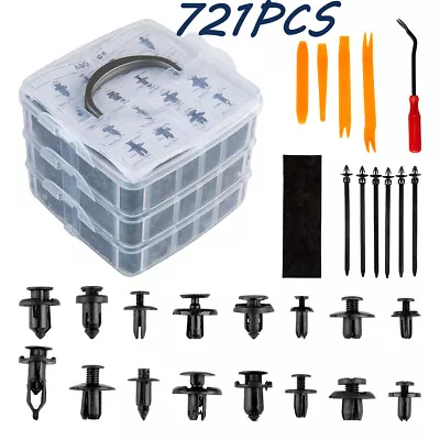 721pcs Boxed Plastics Car Auto Bumper Door Trim Fastener Set Repair Parts Clips • $21.84