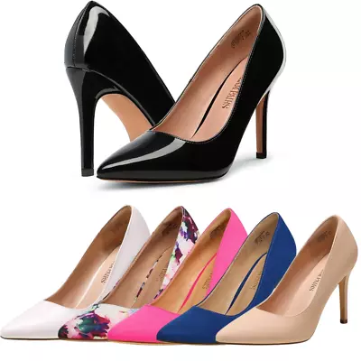 Women Slip On Pump Shoes High Stilettos Heel Pointed Toe Wedding Dress Shoes • $28.99