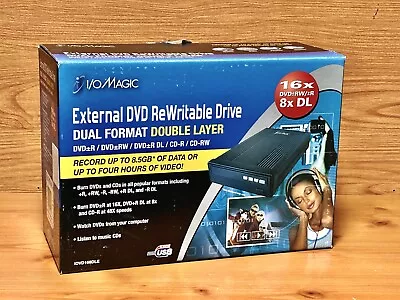 I/O MAGIC External DVD ReWritable Drive DUAL FORMAT DOUBLE 16x DVD+-RW/+-R 8x DL • $19.99