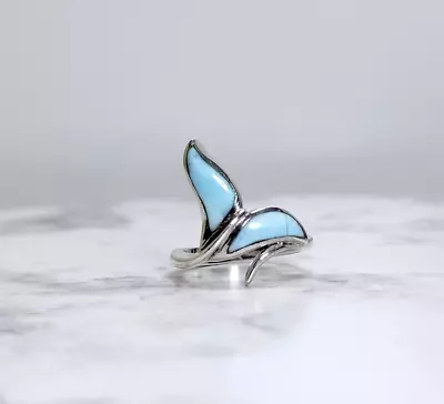 Marahlago Whale  Larimar Sterling Silver Ring Size 6.5 In Gift Box Ships Fast!!! • $99.99