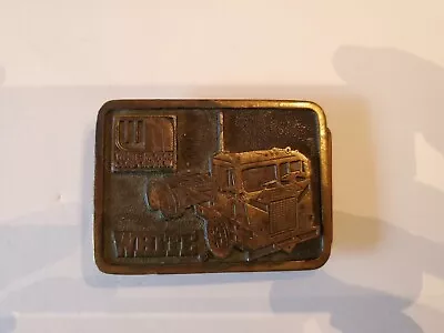 1976  White Motor Corporation  White Semi Truck Brass Belt Buckle • $34.99