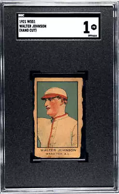 1921 W551 (Hand Cut) Walter Johnson SGC 1 Poor!! • $404.99