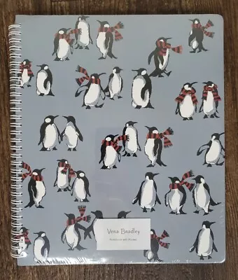 Vera Bradley Playful Penguins Large Ruled Notebook With Interior Pocket NEW • $26.50