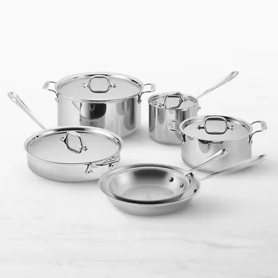 All-Clad D3 Tri-Ply Stainless-Steel 10-Piece Cookware Set • $549.99