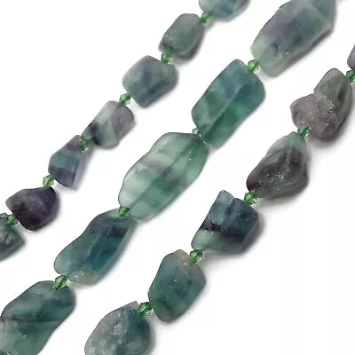 Natural Green Fluorite Rough Nugget Chunks Beads 10-15mm 15-20mm 15.5'' Strand • $10.99