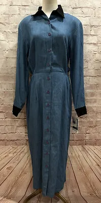 Vintage Country Wear Clothing Company Dress Size 12 90s Denim Chambray Cottage • $71.20