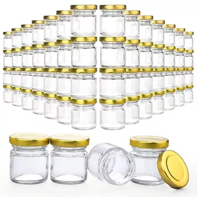 Folinstall 60 Pack Small Glass Jars With Lids 1.5 Oz Mini Honey Jars Clear • $37.49