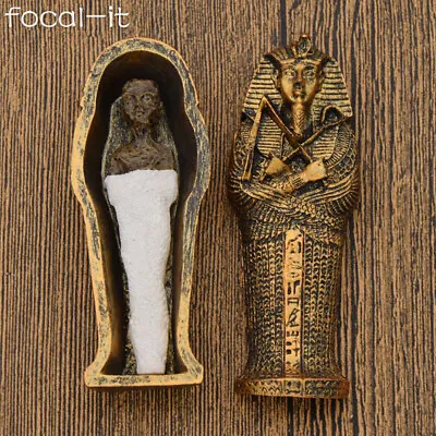 Egyptian Mummies Figure Mummy Statue In A Sarcophagus Resin Craft Home Decor 1pc • £3.68