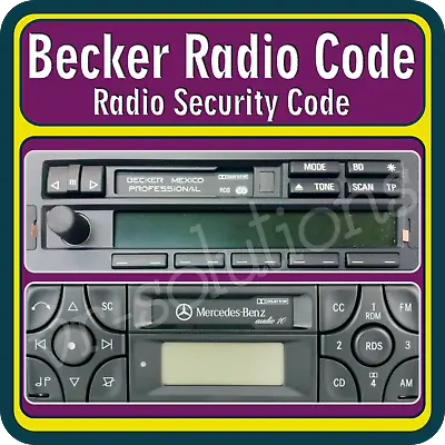 Becker Radio BE3100 BE2380 BE2430 BE2420 Unlock Cd Code BE3101 BE2455 Key BE2450 • $7.99