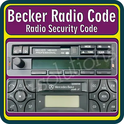 $7.99 • Buy Becker Radio Unlock Code Harman BE2380 BE3100 BE3101 BE2455 BE2420 BE2430 BE2450