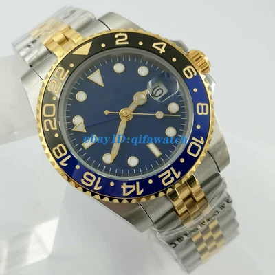 £81.86 • Buy 40mm Jubliee Strap No Logo GMT DG3804 Automatic Mens Watch Sapphire Glass Date 