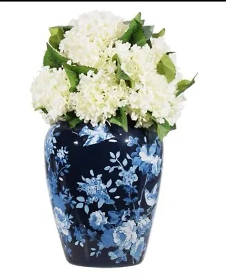 Member's Mark Decorative Ceramic Blue Vase With Removable Hydrangeas • $7