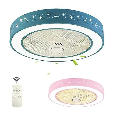 $110 • Buy Modern Ceiling Fan Light LED 3-Colors Chandelier Lamp W/ Remote For Kids Bedroom