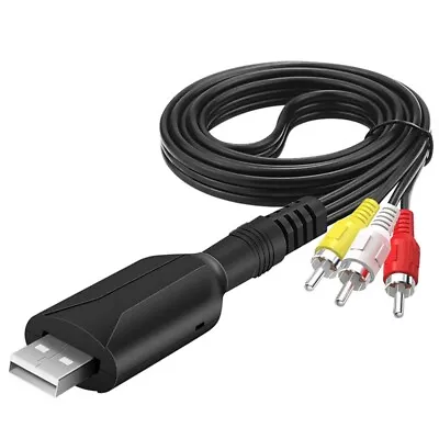 USB To 3RCA Cable USB 2.0 Male To 3 RCA Male Splitter Wire Video Cord • $12.09