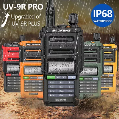 $77.99 • Buy 1/2PC BF UV-9R Pro Walkie Talkie VHF UHF Dual Band Long Range Two Way Radio IP68