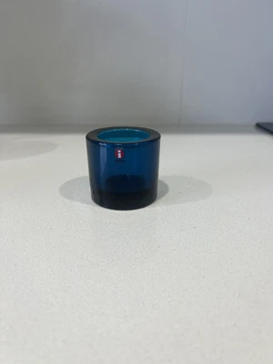 $45 • Buy Iittala Finland Kivi Marimekko Candle Holder Tea Light Blue
