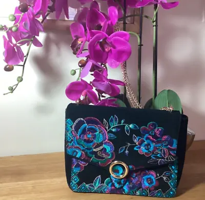 Designer Matthew Williamson Butterly Bag In Suede Leather Embroidered • £25