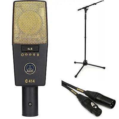 AKG C414 XLII Large-diaphragm Condenser Microphone With Stand And Cable • $1469