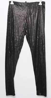 BIBA Size 18 Sequinned Costume Drama Black Leggings 28.5 Inches Long Leg New  • £18