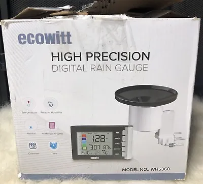ECOWITT WH5360 High Precision Digital Rain Gauge Wireless Self-emptying • $49