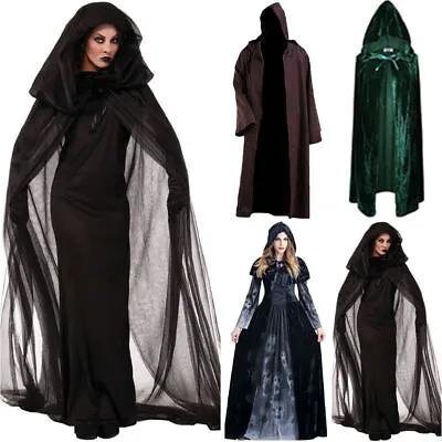 Book Day Cloak Cape Robe Medieval Pagan Gothic Wizard Witch Vampire Fancy Dress♡ • £17.27