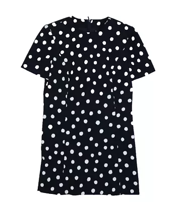 Saint Laurent Womens Black Polka Dot Short Sleeve Round Neck A-Line Dress 38 • $349.99