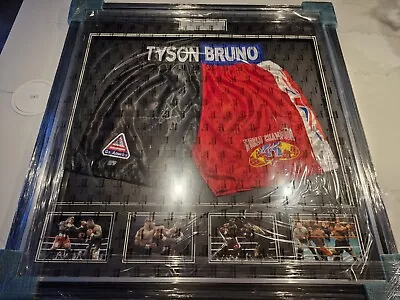 Framed Boxing Trunks Duel Signed By Both Iron Mike Tyson And Frank Bruno LED • £350