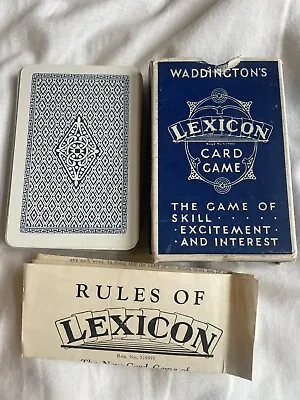 Vintage Waddington’s Lexicon Card Game Full Set With Rules  • £5
