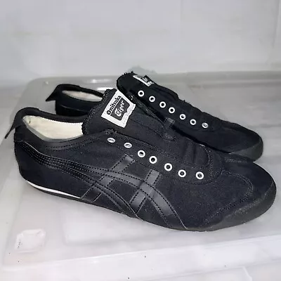 Mens ONITSUKA TIGER Mexico 66 Black Slip On Sneakers Size US 11 #33314 • $70