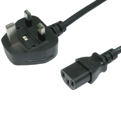 Kettle Lead Power Cable 3 Pin UK Plug For PC Computer Monitor C13 Cord 1.8m IEC • £4.92