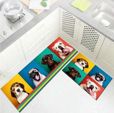 Funny Animals Pet Dog Kitchen Mat Non-Slip Carpet Kids Bedroom Floor Area Rugs • $11.99