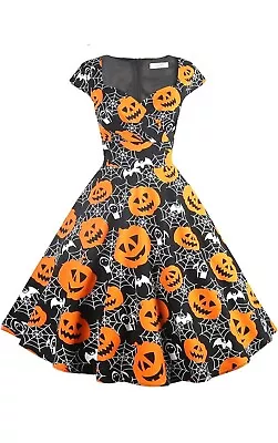 Hanpceirs Women's Cap Sleeve Swing Vintage 1950s Cocktail Dress Halloween Size S • $30