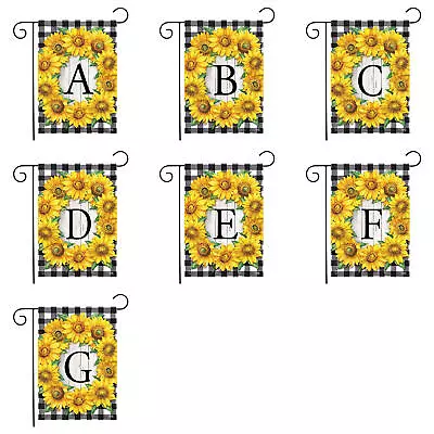 12x18 Inch Sunflower Letter Banner Monogram Garden Flag Initial Floral Banner • $8
