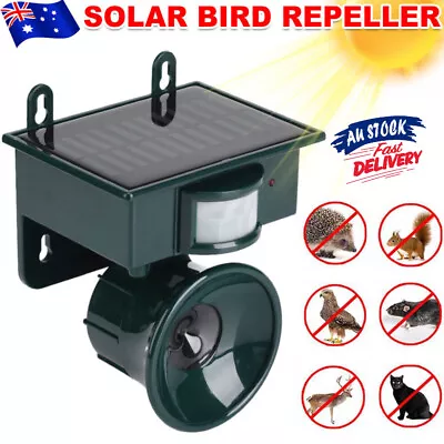 Solar Ultrasonic Bird Repeller Pest Control Scarer Deterrent PIR Motion Sensor • $39.99