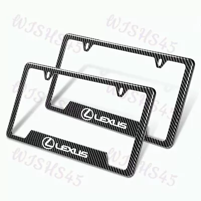 2PCS For LEXUS Carbon Fiber Look License Plate Frame ABS Laser Style Logo NEW • $19.59