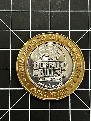 $25 • Buy Buffalo Bills,.primm, Nv, $10 Ten Dollar Gaming Token .999 Fine Silver Coin